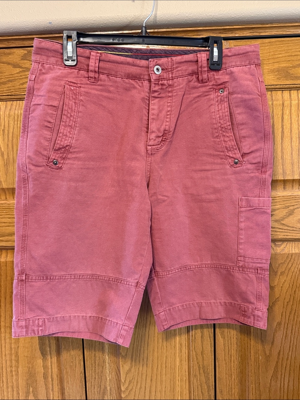 Carbon2Cobalt Men's Cargo Shorts in Dusty Rose - Classic Utility Style-32” Waist
